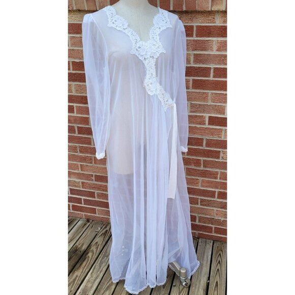 Victoria's Secret Other - Vintage Victoria's Secret Gold Label Sheer Robe Night Gown Women's Size Medium